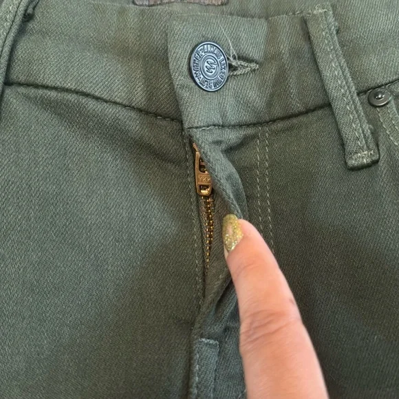 Mother Looker Ankle Fray Skinny Just For Kicks Emerald Green Denim Jeans Size 25 - Picture 7 of 16